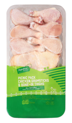 Signature Farms Chicken Drums Thighs Picnic Pack - 5.00 Lb