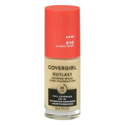 COVERGIRL Outlast Extreme Wear SPF 18 810 Classic Ivory 3 In 1 Foundation - 1 Fl. Oz. - Image 1