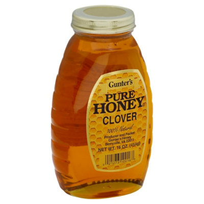 Gunters Pure Clover Honey - 16 OZ - Image 1