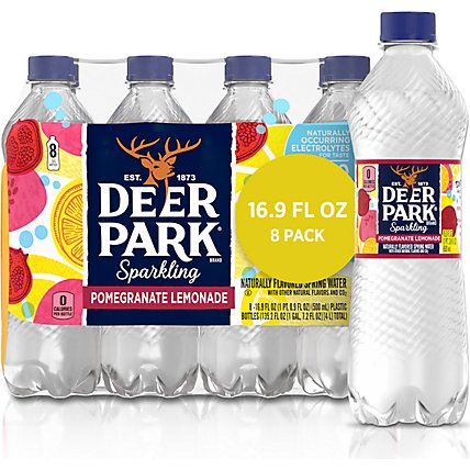 Deer Park Pure Sparkling Water Pomagranate Lemonade - 8-16.9 FZ - Image 1