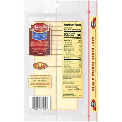Alpine Lace Cheese Sliced 25% Reduced Fat Muenster - 8 Oz - Image 4
