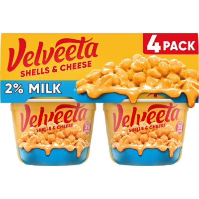 Velveeta Shells & Cheese Microwaveable Shell Pasta with 2% Milk Cheese Cups - 4-2.19 Oz - Image 1