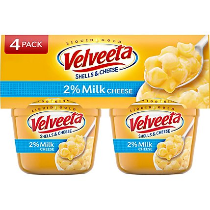 Velveeta Shells & Cheese Microwaveable Shell Pasta with 2% Milk Cheese Cups - 4-2.19 Oz - Image 1