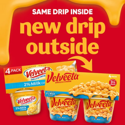 Velveeta Shells & Cheese Microwaveable Shell Pasta with 2% Milk Cheese Cups - 4-2.19 Oz - Image 2