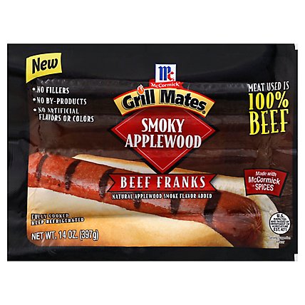 Mccormick Grill Mates Smoky Applewood Beef Franks - 14 OZ - Image 1