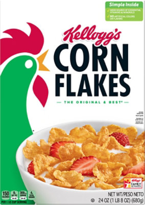 Corn Flakes Breakfast Cereal 8 Vitamins and Minerals Original - 24 Oz - Image 2