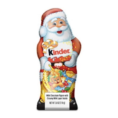 Kinder Hollow Santa Christmas Figure Creamy Milk Chocolate - 3.8 Oz - Image 1