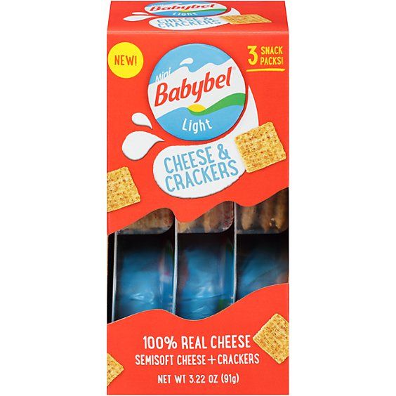 Mini Babybel Light Cheese And Crackers 3 Pack - 3.22 OZ