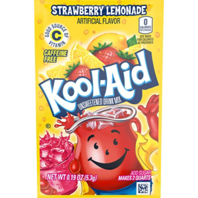 Kool-Aid Unsweetened Strawberry Lemonade Artificially Flavored Powdered Soft Drink Mix - 0.19 Oz - Image 5