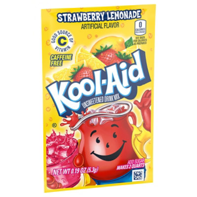 Kool-Aid Unsweetened Strawberry Lemonade Powdered Soft Drink Mix Packet - 0.19 Oz - Image 3