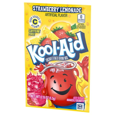 Kool-Aid Unsweetened Strawberry Lemonade Powdered Soft Drink Mix Packet - 0.19 Oz - Image 4