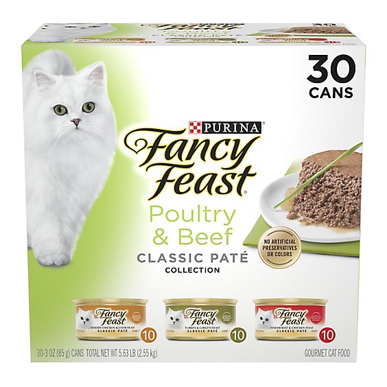 Fancy Feast Liver And Chicken Pate Wet Cat Food Pack - 30-3 Oz