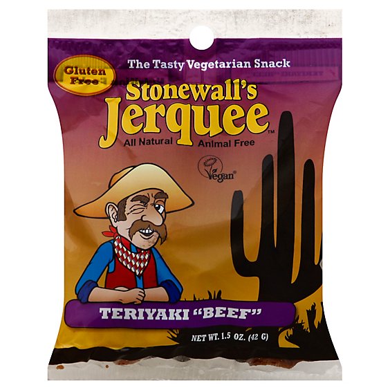 Stonewalls Jerquee Vegetarian Teriyaki Beef Snack - 1.5 Oz.