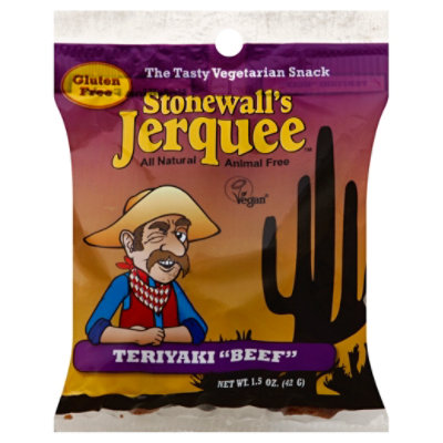 Stonewalls Jerquee Vegetarian Teriyaki Beef Snack - 1.5 Oz. - Image 1