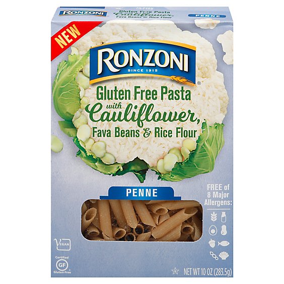 Ronzoni Pasta Gluten Free With Cauliflower Fava Beans & Rice Flour Penne - 10 Oz