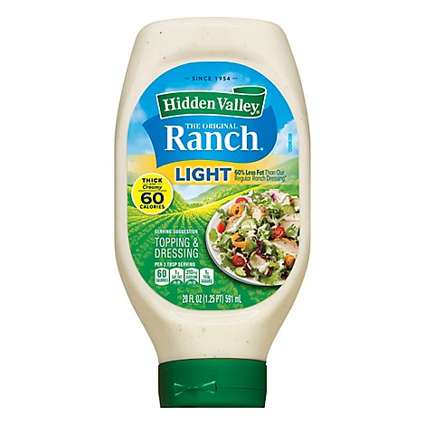 Hidden Valley Ranch Salad Dressing Lite Sour Cream Squeeze - 20 FZ
