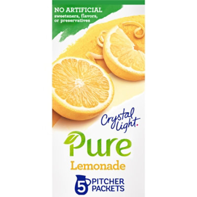 Crystal Light Pure Lemonade Naturally Flavored Powdered Drink Mix Pitcher Packets - 5 Count - Image 1