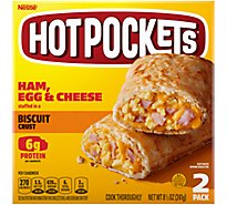 Hot Pockets Frozen Snack Ham Egg and Cheese Biscuit Crust Sandwich - 8.5 Oz