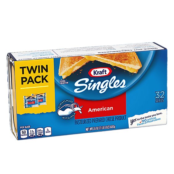 Kraft Singles American Slices Twin Pack - 32 Count
