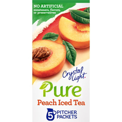 Crystal Light Pure Peach Iced Tea Naturally Flavored Powdered