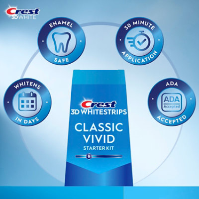 Crest 3D Whitestrips Classic Vivid 6 Levels Whiter Dental Whitening Kit - 10 Count - Image 3