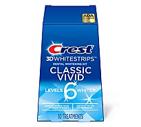Crest 3D Whitestrips Classic Vivid 6 Levels Whiter Dental Whitening Kit - 10 Count