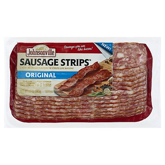 Johnsonville Cooked Original Pork Sausage Strips - 12 Oz