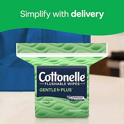 Cottonelle GentlePlus Flushable Wet Wipes with Aloe & Vitamin E Refill Pack - 168 Count - Image 5