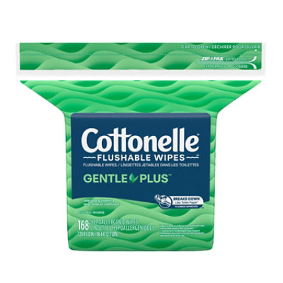 Cottonelle GentlePlus Flushable Wipes with Aloe & Vitamin E Refill Bag - 42 Count - Image 8