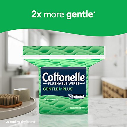 Cottonelle GentlePlus Flushable Wet Wipes with Aloe & Vitamin E Refill Pack - 168 Count - Image 2