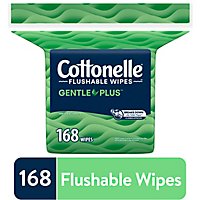 Cottonelle GentlePlus Flushable Wet Wipes with Aloe & Vitamin E Refill Pack - 168 Count - Image 1