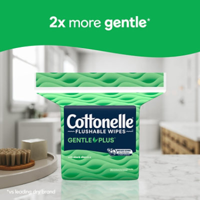 Cottonelle GentlePlus Flushable Wipes with Aloe & Vitamin E Refill Bag - 42 Count - Image 2
