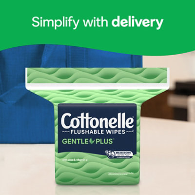 Cottonelle GentlePlus Flushable Wipes with Aloe & Vitamin E Refill Bag - 42 Count - Image 5