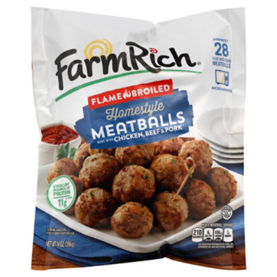 Farm Rich Meatballs Three Meat Homestyle Flame Broiled 14 Oz Randalls