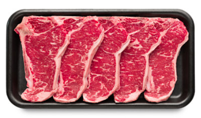 Beef Top Loin New York Strip Steak Bone In Thin Imported Value Pack - 2 Lb