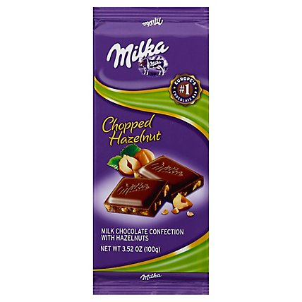 Milka Milk Chocolate Chopped Hazelnut - 3.52 OZ - Image 1