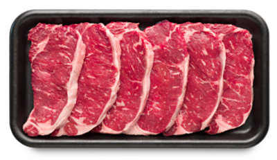 Beef Top Loin New York Strip Steak Boneless Imported Service Case - 2 Lb
