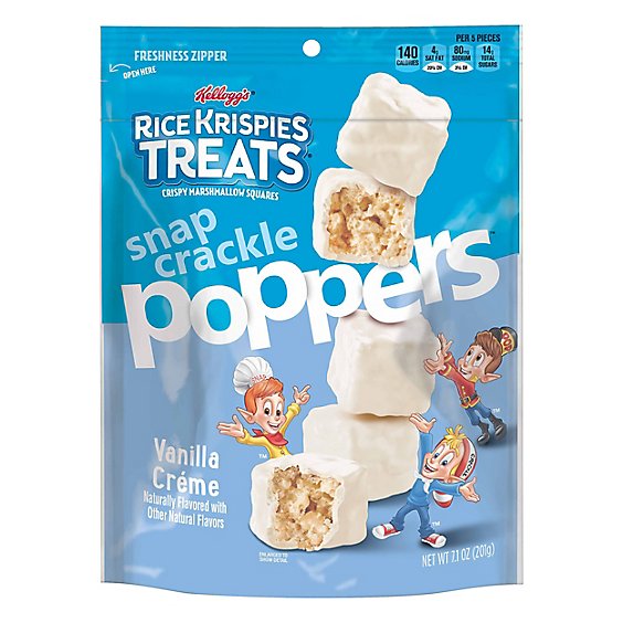 Kelloggs Rice Krispies Treats Poppers Crispy Marshmallow Squares Vanilla Creme - 7.1 Oz