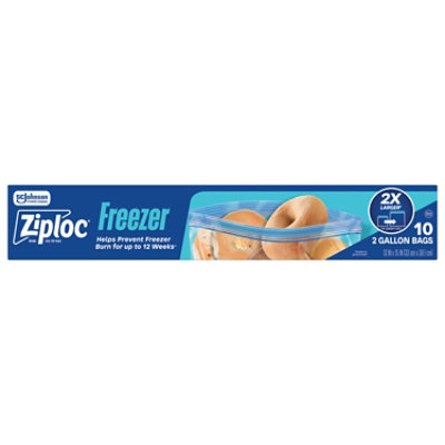 冷凍PS30 PL40 S10 ML40 Ziploc Brand Freezer Bags 2 Gallon - 10 Count - shaws