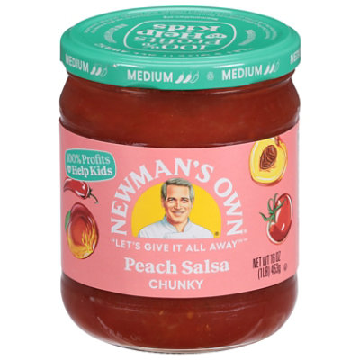 Newmans Peach Salsa - 16 OZ - Image 1