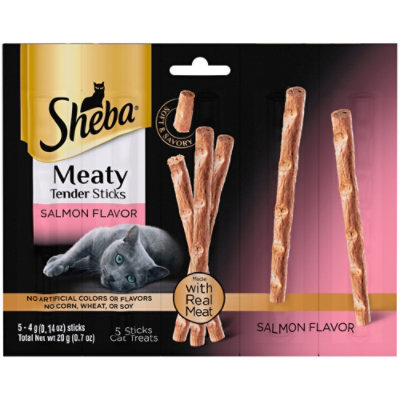 Sheba Meaty Tender Sticks Salmon Flavor Soft Cat Treats - 5-0.14 Oz - Image 1