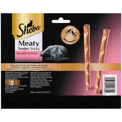 Sheba Meaty Tender Sticks Salmon Flavor Soft Cat Treats - 5-0.14 Oz - Image 3