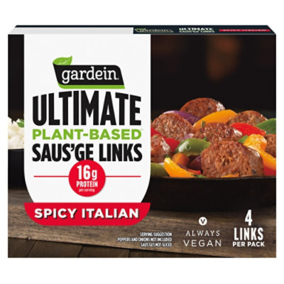 Gardein Ultimate Plant Based Frozen Vegan Spicy Italian Saus'ge -4-14 Oz - Image 1
