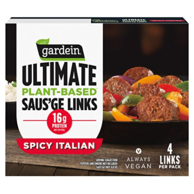 Gardein Ultimate Plant Based Frozen Vegan Spicy Italian Saus'ge -4-14 Oz - Image 1