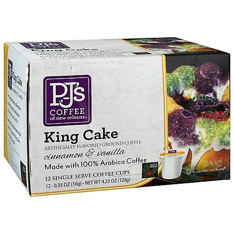 Pjs Coffee King Cake Single Serve Coffee - 12 CT