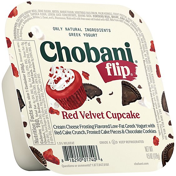 Chobani Flip Low-Fat Greek Yogurt Red Velvet Cupcake - 4.5 Oz