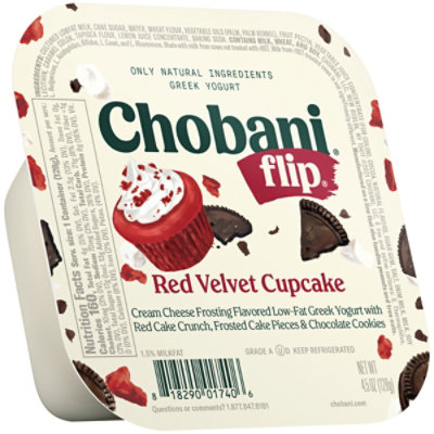 Chobani Flip Low-Fat Greek Yogurt Red Velvet Cupcake - 4.5 Oz