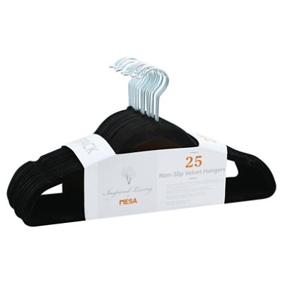 White Slim-Profile Non-Slip Velvet Hangers (25-Pack)