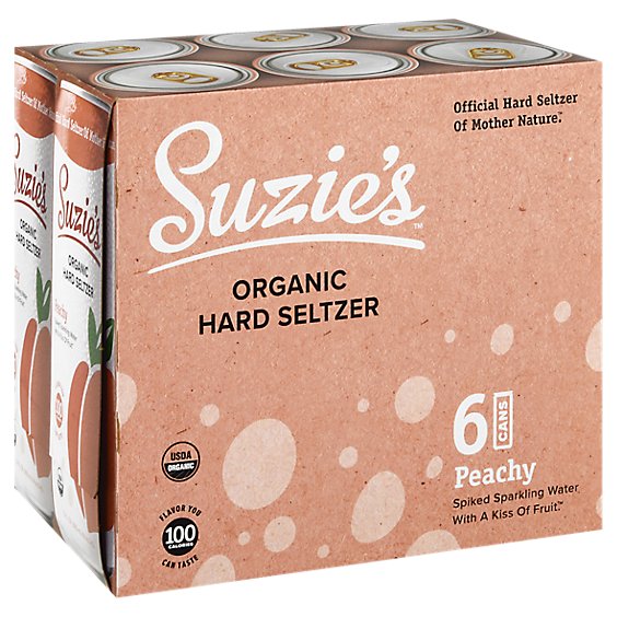 Suzies Organic Hard Seltzer Peachy Pack - 6-12 FZ