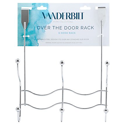 Vanderbilt Hook Over The Door Chrome 6 Count - Each - Image 1